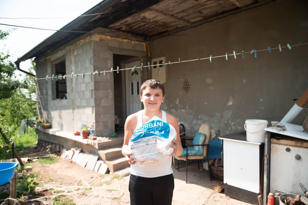 Devleta, her son Mirsad (pictured) and her husband are among the more than 10,600 people in Bosnia who received qurbani meat from Islamic Relief in 2025