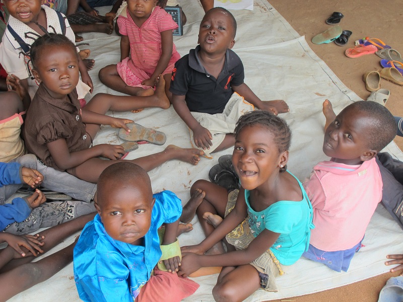 Children at one of our Child Friendly Spaces in Bangui, CAR.