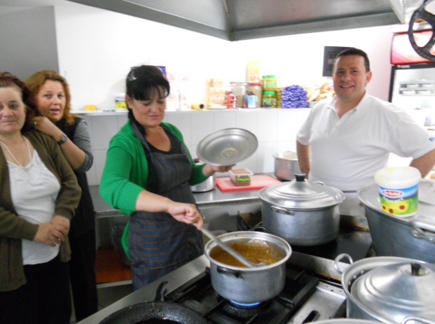 Mothers taking part in a cookery course at the centre.