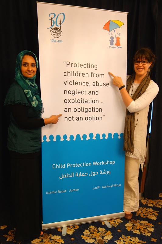 Islamic Relief's child protection specialists, Neelam Fida and Leila Fasseaux.