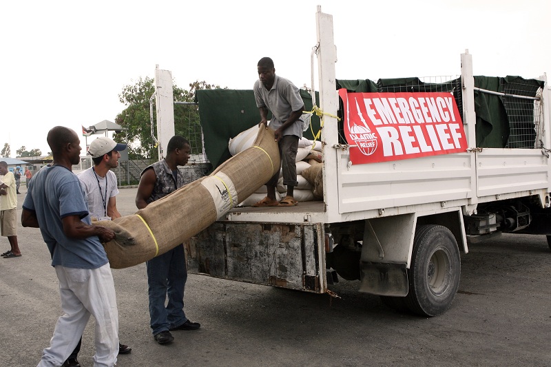 Islamic Relief staff carry out humanitarian relief work.