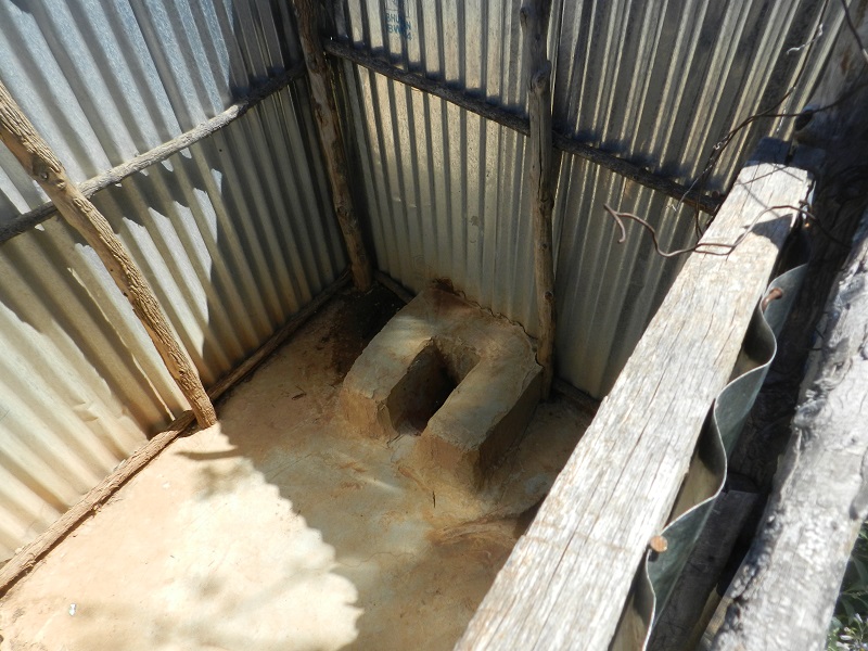 A pit latrine built by a family in Elkere, Kuture kebele, following our hygiene and sanitation campaign.