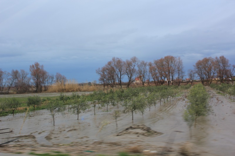 Floods have inundated homes and farming land in the south of Albania.