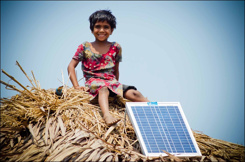 Islamic Relief installed solar panels for poor families in Bangladesh.