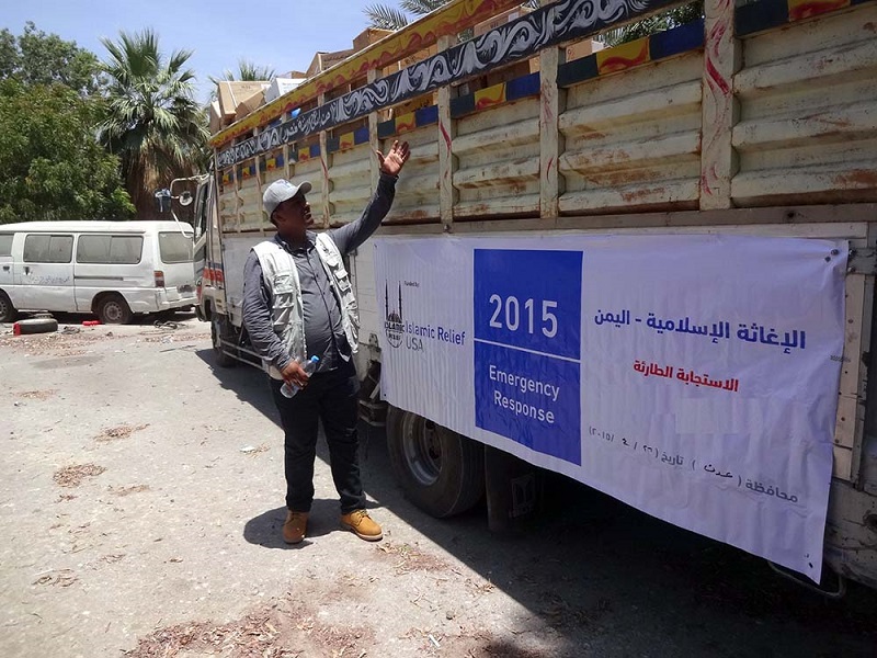 Islamic Relief delivering medical supplies to hospitals in Aden, Yemen.