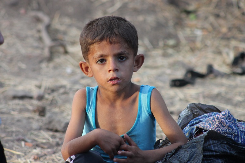 A young Syrian boy in a makeshift camp in Molyvos.