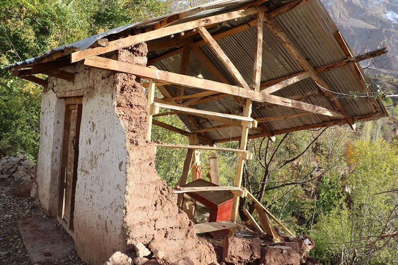 Damage in Charun Ovir village, Chitral, Pakistan.