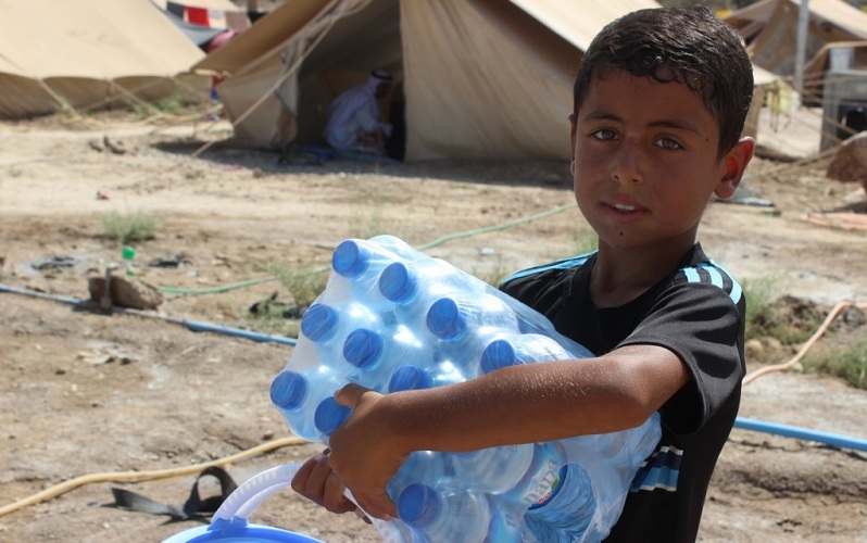 Bottles of water have been distributed