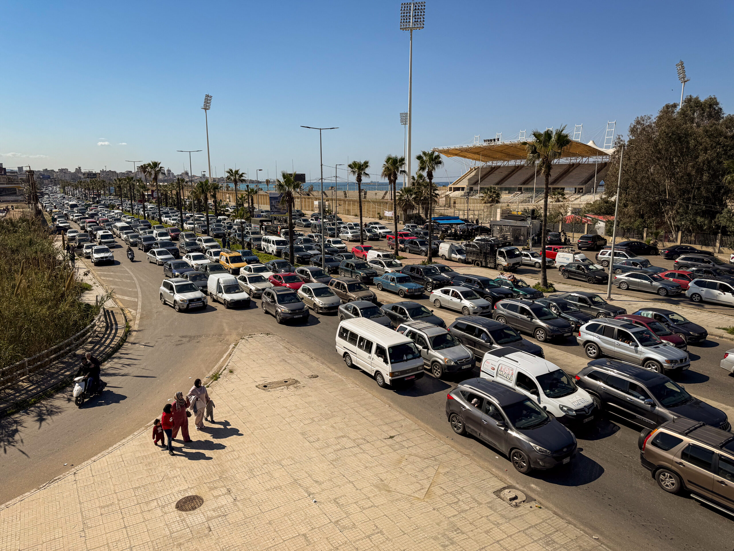 Security forces monitoring urban transport routes during lockdown