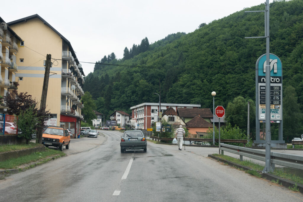 The road leading into Srebrenica